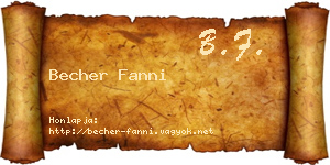 Becher Fanni névjegykártya